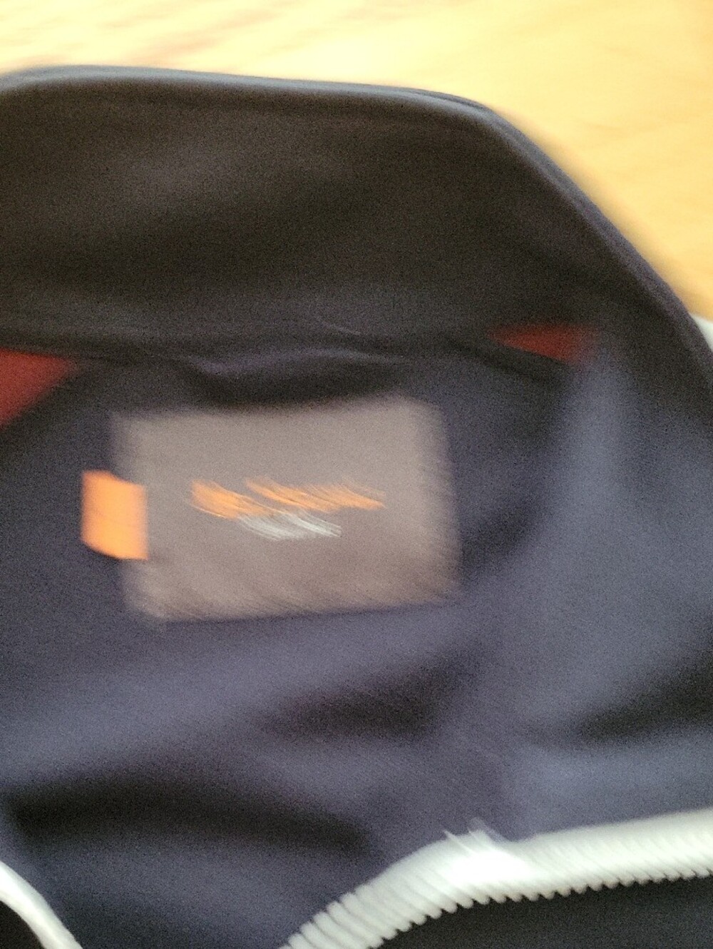 Men's Navy Track Jacket with White & Burgundy Accents - Picture 3 of 3